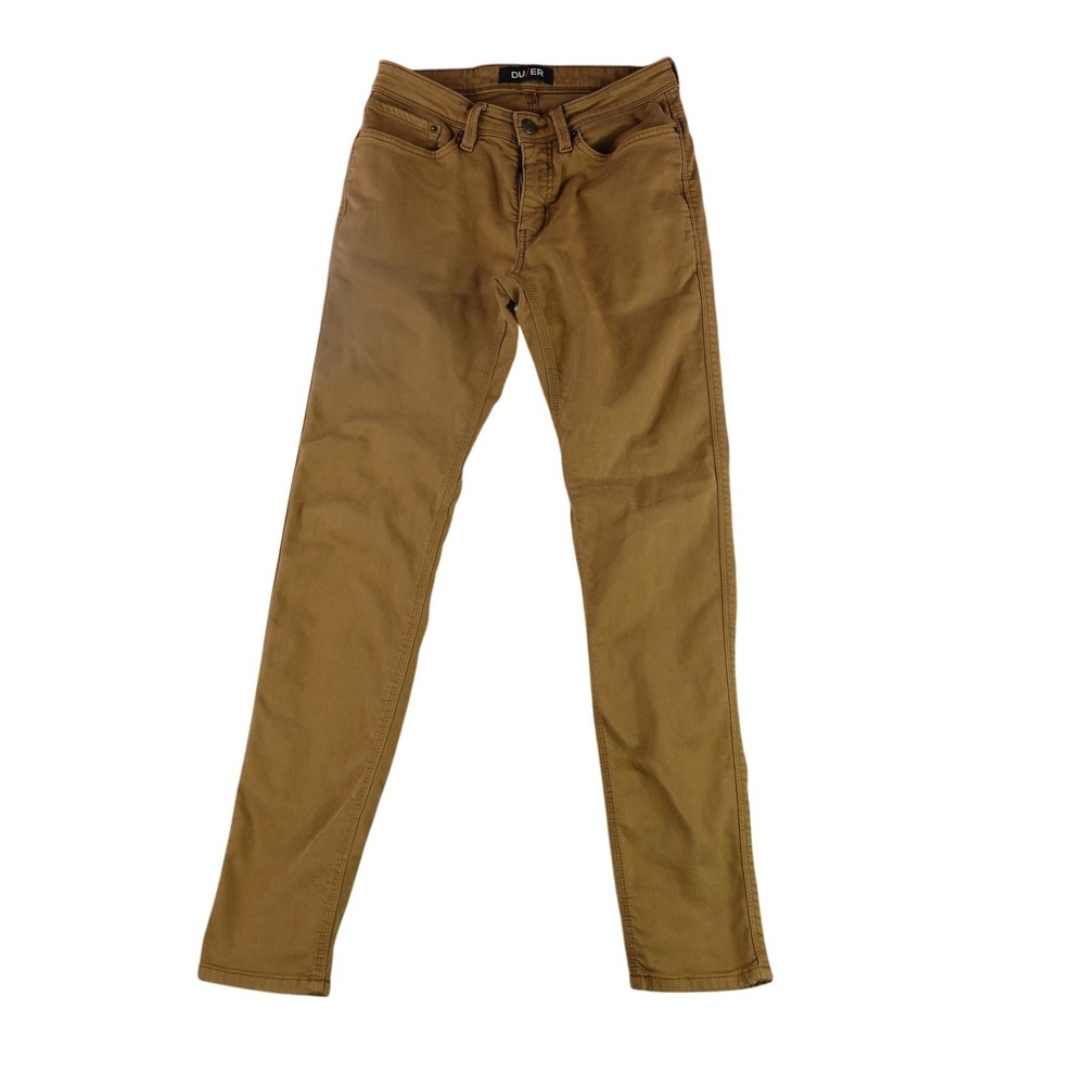 DU/ER N2X Slim Fit Pants Mens 28x32 Tobacco Brown Performance Stretch Chino